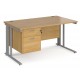 Maestro Cable Managed 800mm Desk with Two Drawer Pedestal